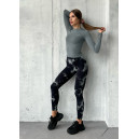 Спортивная одежда Легінси Чорно-Білі з Push-Up Ефектом Черный/серый