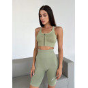 Sportswear Топ Спортивний на Застібці Оливковий Olive