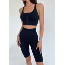 Sportswear Топ Спортивний на Застібці Чорний Black