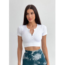 Спортивний одяг Кроп Топ на Застібці Спортивний Білий Білий