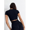 Sportswear Кроп Топ на Застібці Спортивний Чорний Black