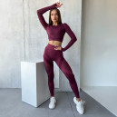 Спортивний одяг Легінси Бордові з Push-Up Ефектом Бордовий