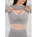 Спортивний одяг Кроп Топ Спортивний Сірий Сірий