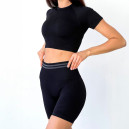 Спортивний одяг Кроп Топ Спортивний Чорний Чорний