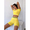 Спортивний одяг Кроп Топ Спортивний Жовтий Жовтий