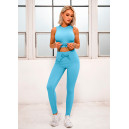 Спортивний одяг Легінси Голубі в Рубчик з Push-Up Ефектом Блакитний