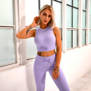 Спортивний одяг Топ Спортивний Лавандовий в Рубчик Фіолетовий