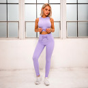 Спортивний одяг Легінси Лавандові в Рубчик з Push-Up Ефектом Фіолетовий