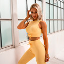 Sportswear Топ Спортивний Жовтий в Рубчик Yellow