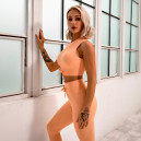 Спортивная одежда Топ Спортивний Помаранчевий в Рубчик Оранжевый