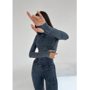 Спортивний одяг Комплект Легінси з Push-Up Ефектом + Рашгард Темно Сірий Сірий