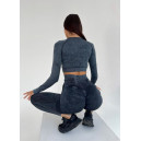 Спортивний одяг Комплект Легінси з Push-Up Ефектом + Рашгард Темно Сірий Сірий