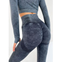 Спортивний одяг Комплект Легінси з Push-Up Ефектом + Рашгард Темно Сірий Сірий