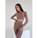Спортивная одежда Комплект Легінси з Push-Up Ефектом + Рашгард Коричневий Коричневый