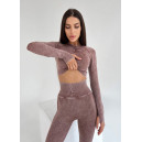 Спортивная одежда Комплект Легінси з Push-Up Ефектом + Рашгард Коричневий Коричневый