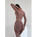 Спортивная одежда Комплект Легінси з Push-Up Ефектом + Рашгард Коричневий Коричневый