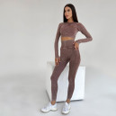 Спортивная одежда Комплект Легінси з Push-Up Ефектом + Рашгард Коричневий Коричневый