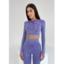 Спортивний одяг Комплект Легінси з Push-Up Ефектом + Рашгард Фіолетовий Фіолетовий