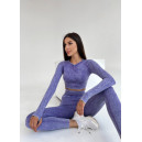 Спортивний одяг Комплект Легінси з Push-Up Ефектом + Рашгард Фіолетовий Фіолетовий