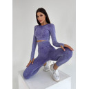 Спортивний одяг Комплект Легінси з Push-Up Ефектом + Рашгард Фіолетовий Фіолетовий