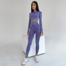 Спортивний одяг Комплект Легінси з Push-Up Ефектом + Рашгард Фіолетовий Фіолетовий