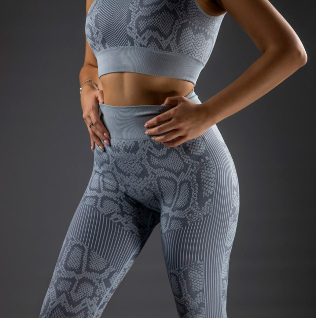 Комплект Легінси + Спортивний Топ Сірий