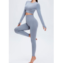 Спортивний одяг Комплект Легінси з Push-Up Ефектом + Рашгард Сірий Сірий