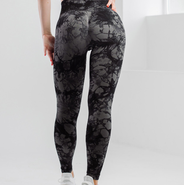 Легінси Сіро Чорні з Push-Up Ефектом