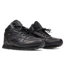 Кроссовки Reebok Classic High Leather Black С МЕХОМ Черный