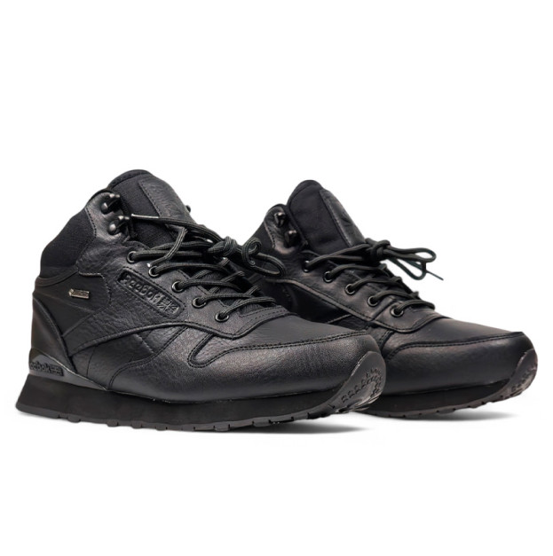 Reebok Classic High Leather Black С МЕХОМ
