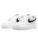 Кроссовки Nike Air Force 1 Low 07 Essential White Black Gold Mini Swoosh CZ0270-102 Черный/белый