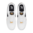 Кроссовки Nike Air Force 1 Low 07 Essential White Black Gold Mini Swoosh CZ0270-102 Черный/белый