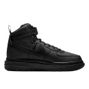 Кроссовки Nike Air Force 1 High Boot Triple Black Winter З ХУТРОМ Черный