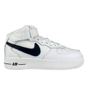 Кроссовки Nike Air Force 1 High White Black Logo Winter С МЕХОМ Черный/белый