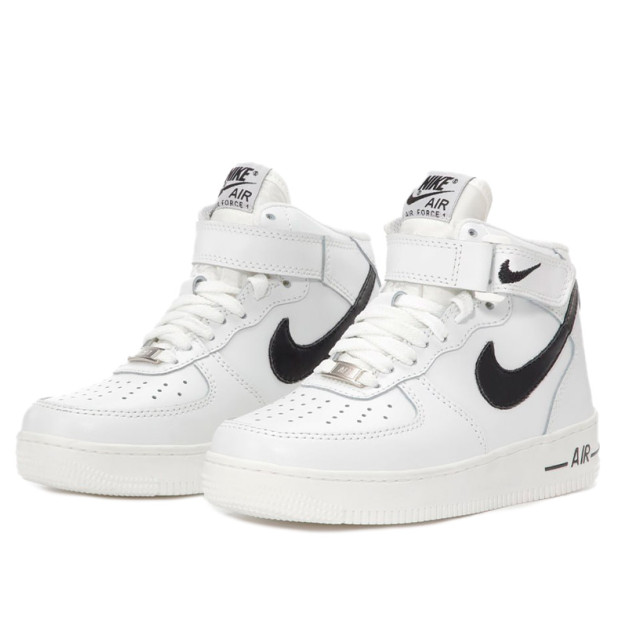 Nike Air Force 1 High White Black Winter С МЕХОМ