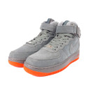 Кросівки Nike Air Force 1 High Grey Red Suede Winter С МЕХОМ Сірий