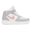 Кросівки Nike Air Force 1 High Grey Pink Winter С МЕХОМ Білий/сірий