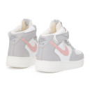 Кросівки Nike Air Force 1 High Grey Pink Winter С МЕХОМ Білий/сірий
