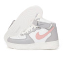 Кросівки Nike Air Force 1 High Grey Pink Winter С МЕХОМ Білий/сірий