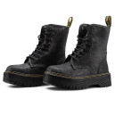 Dr. Martens Jadon Leather Platform Boots Galaxy Grey