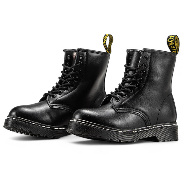 Dr. Martens 1460 Smooth Leather Lace Up Boots Black З ХУТРОМ