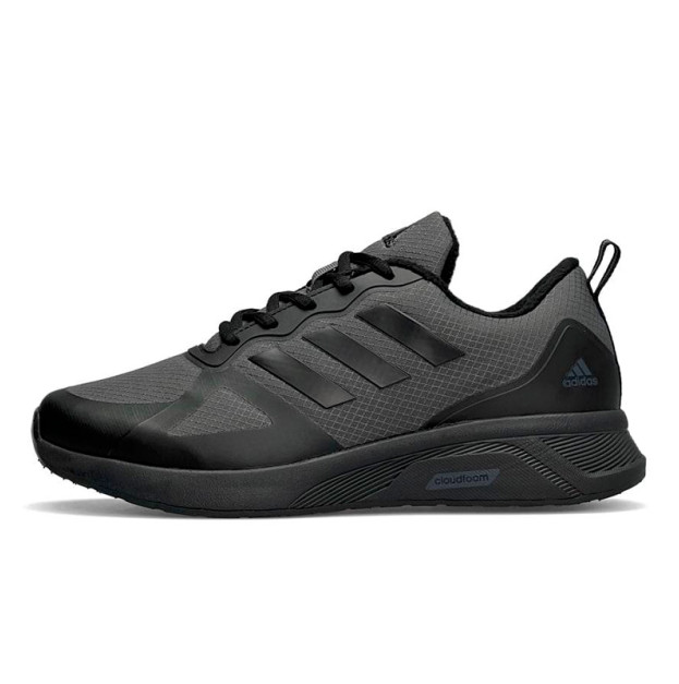 Adidas Cloudfoam Termo Dark Grey Black с Флисом