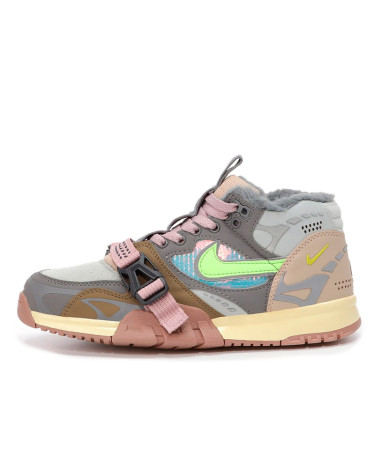 Кроссовки Nike Air Trainer 1 SP Grey Beige Pink Winter С МЕХОМ Бежевый/серый