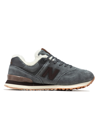 Кросівки New Balance 574 Khaki Winter С МЕХОМ Сірий