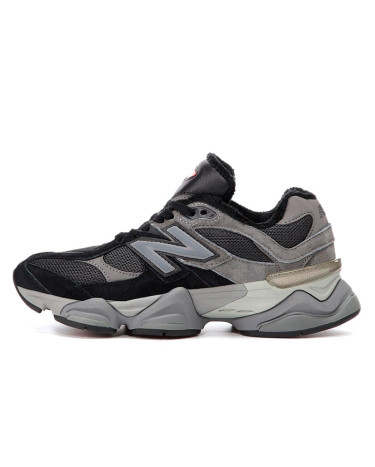 Кросівки New Balance 9060 Black Grey Winter С МЕХОМ Чорний/сірий