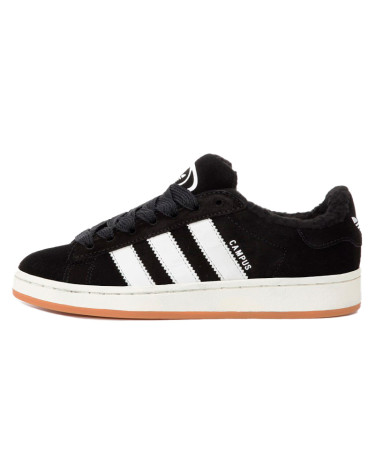 Кросівки Adidas Campus Black White Winter С МЕХОМ Чорний/білий
