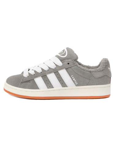 Кросівки Adidas Campus Dark Grey White Winter С МЕХОМ Сірий