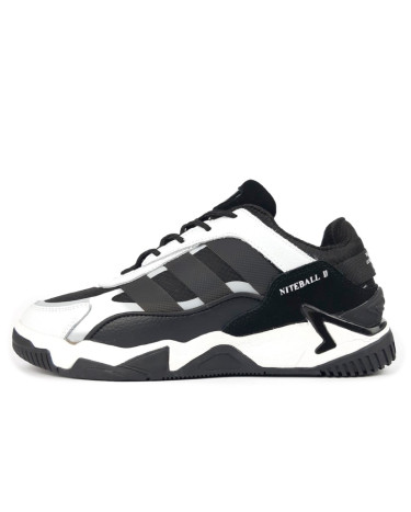 Кросівки Adidas Niteball 2.0 Black White Winter С МЕХОМ Чорний/білий