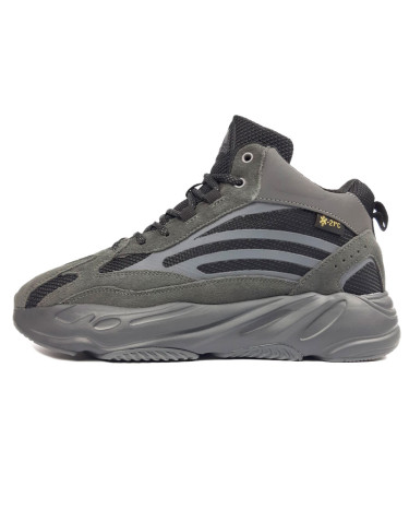 Кросівки Adidas Yeezy Boost 700 High Dark Grey Winter С МЕХОМ Сірий