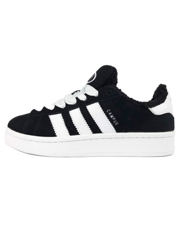 Кросівки Adidas Campus White Black Winter С МЕХОМ Чорний